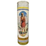 St. Lazarus Labeled 7 Day Candle, Yellow